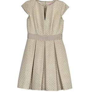 Ted Baker Carisa Metallic Dress in Cream 
US size 8 (Ted Baker size 3)